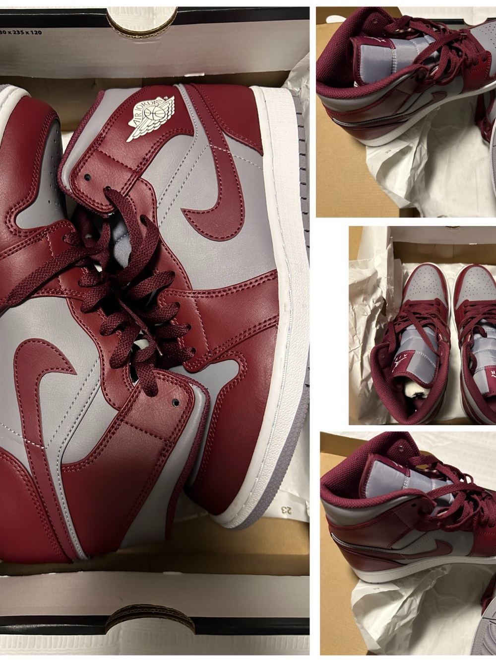 Nike Men’s Air High-Top Sneakers — Maroon and Gray